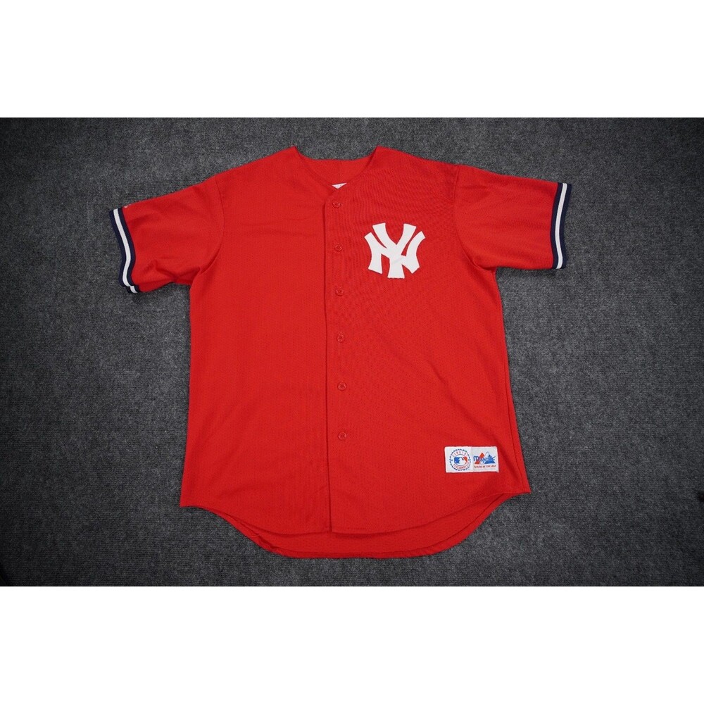 Vintage 90s Majestic New York Yankees Red Baseball Jersey XL
